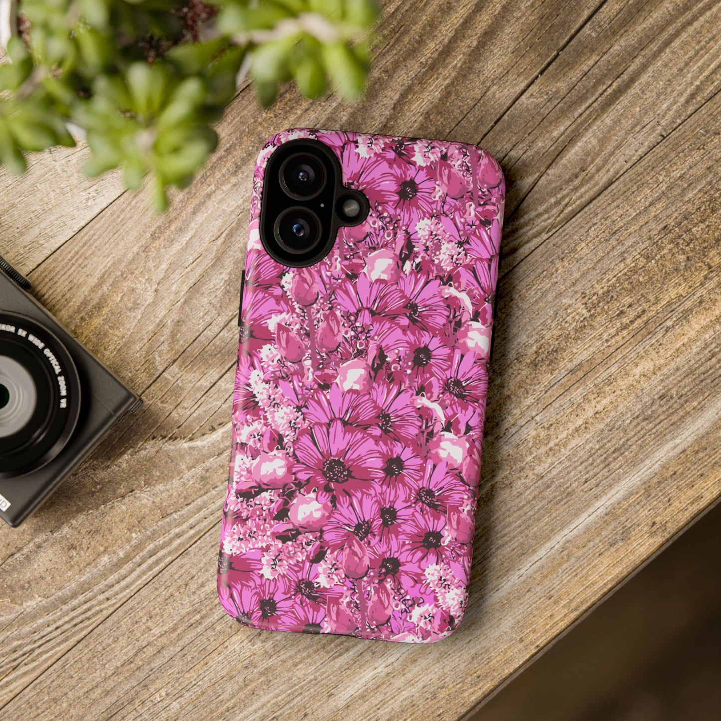 Pink Petal Garden Phone Case (iPhone/Google Pixel) | Phone Case, Pink Daisy Design