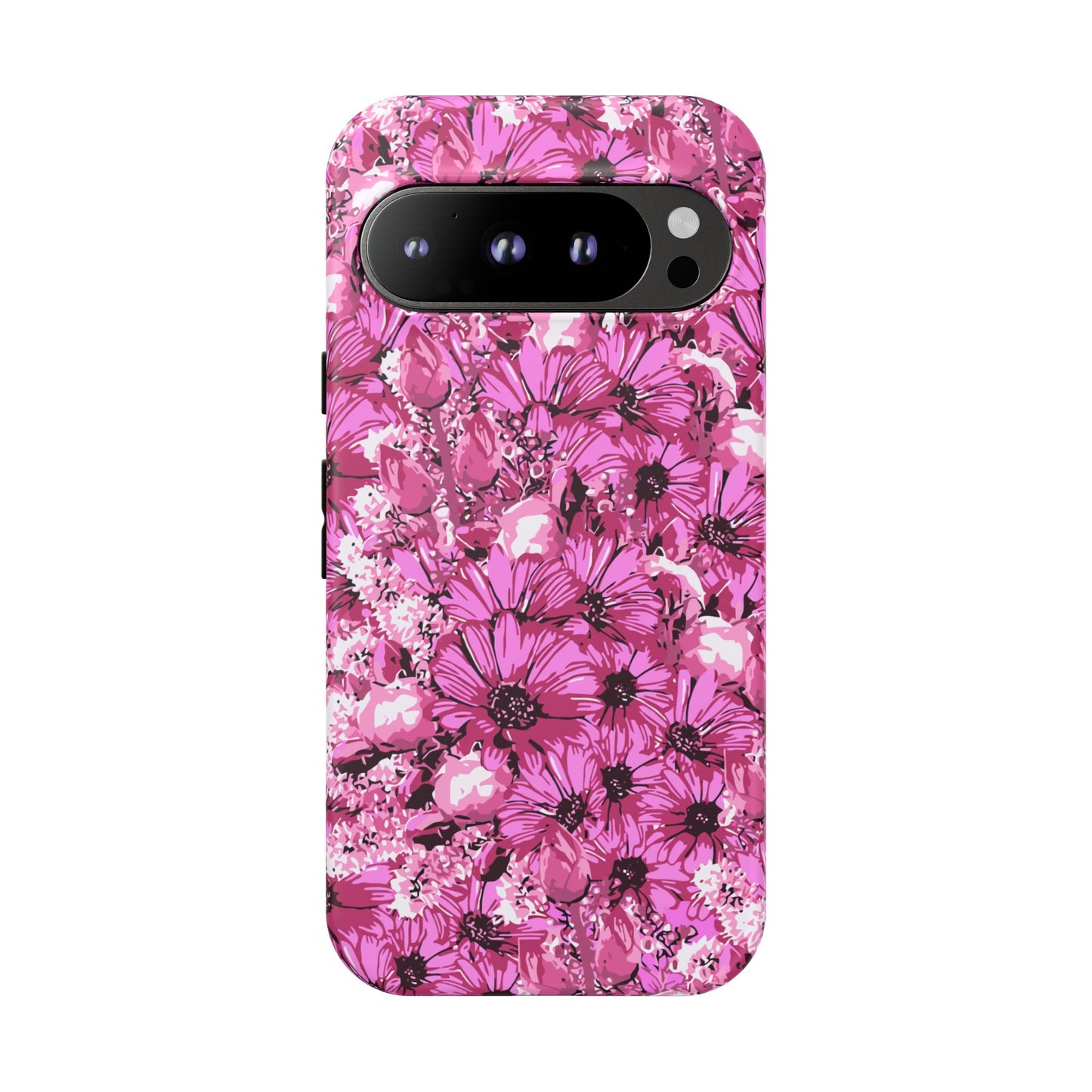 Pink Petal Garden Phone Case (iPhone/Google Pixel) | Phone Case, Pink Daisy Design