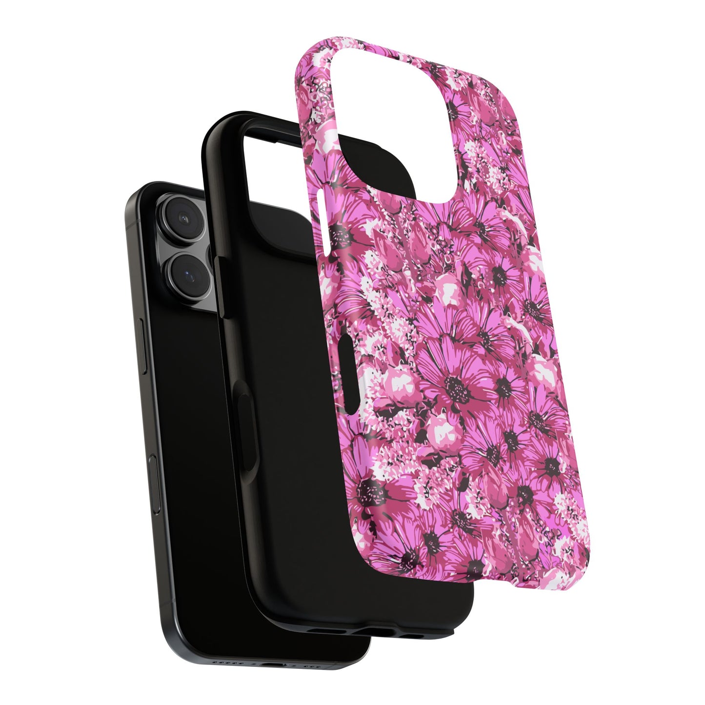Pink Petal Garden Phone Case (iPhone/Google Pixel) | Phone Case, Pink Daisy Design