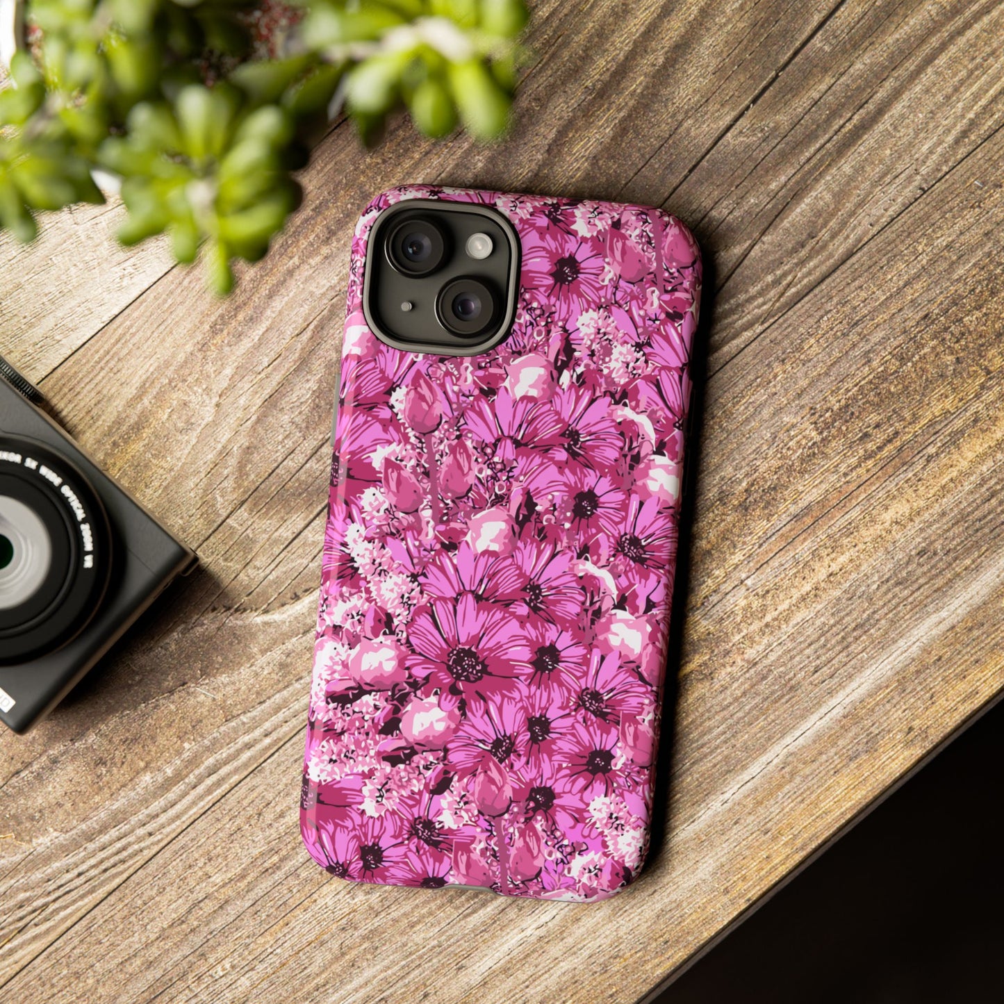 Pink Petal Garden Phone Case (iPhone/Google Pixel) | Phone Case, Pink Daisy Design