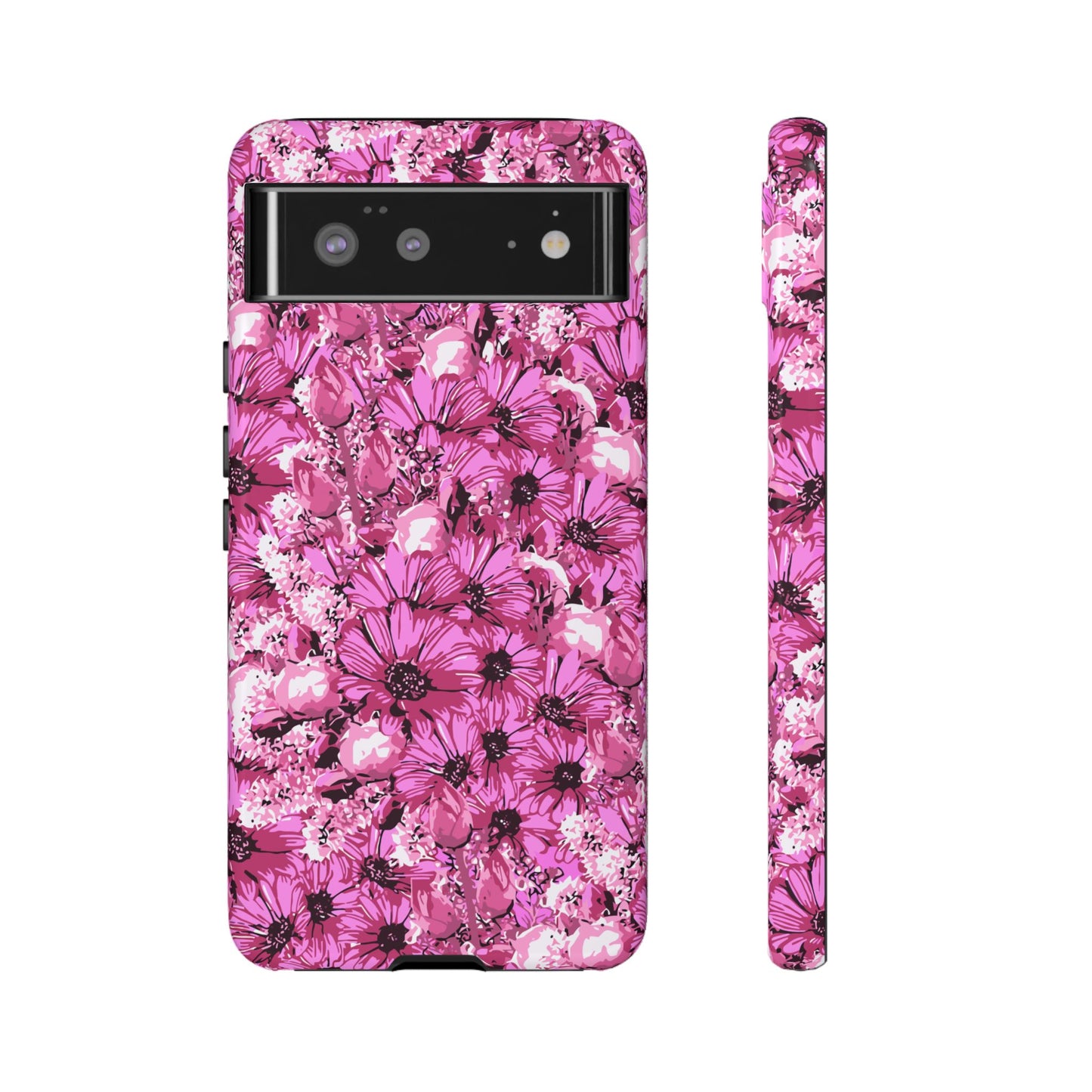 Pink Petal Garden Phone Case (iPhone/Google Pixel) | Phone Case, Pink Daisy Design