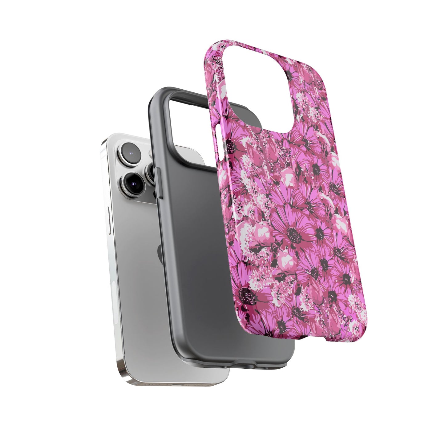 Pink Petal Garden Phone Case (iPhone/Google Pixel) | Phone Case, Pink Daisy Design