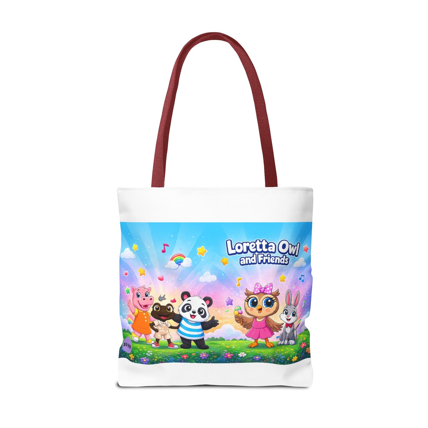 Loretta Owl and Friends Tote Bag | Cute Animal Characters, Colorful Kids Design