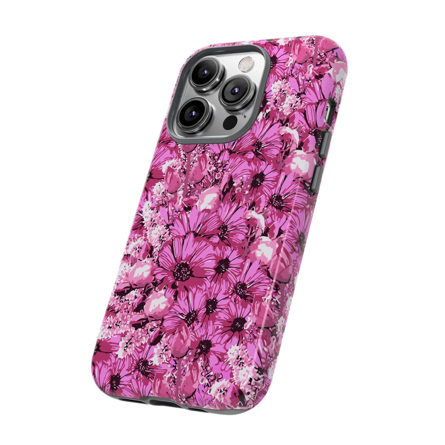 Pink Petal Garden Phone Case (iPhone/Google Pixel) | Phone Case, Pink Daisy Design