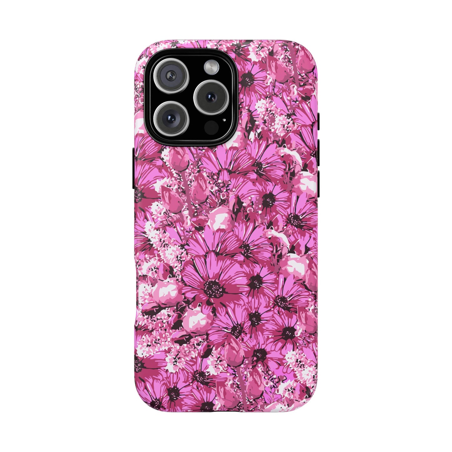 Pink Petal Garden Phone Case (iPhone/Google Pixel) | Phone Case, Pink Daisy Design