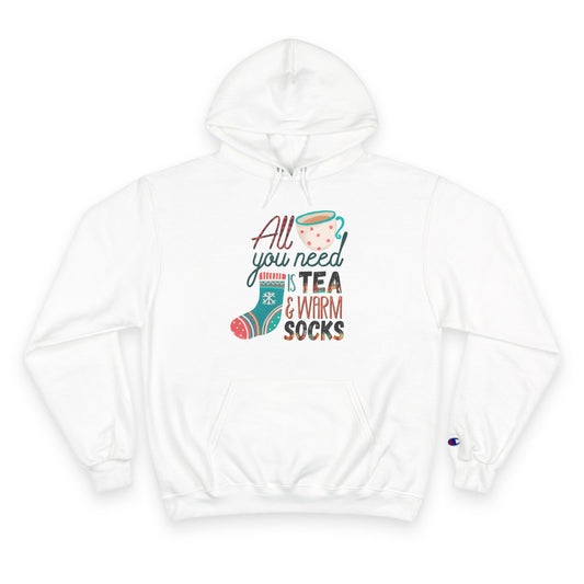 Tea And Warm Socks Champion Hoodie, Tea Gifts, Comfy Gifts