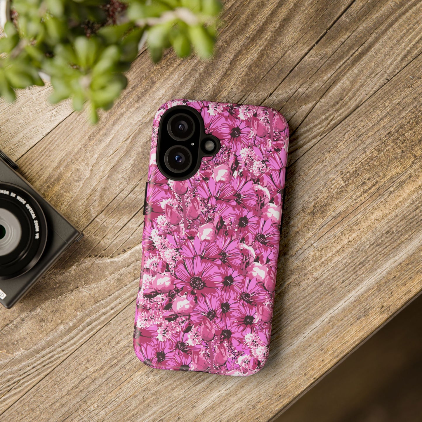 Pink Petal Garden Phone Case (iPhone/Google Pixel) | Phone Case, Pink Daisy Design