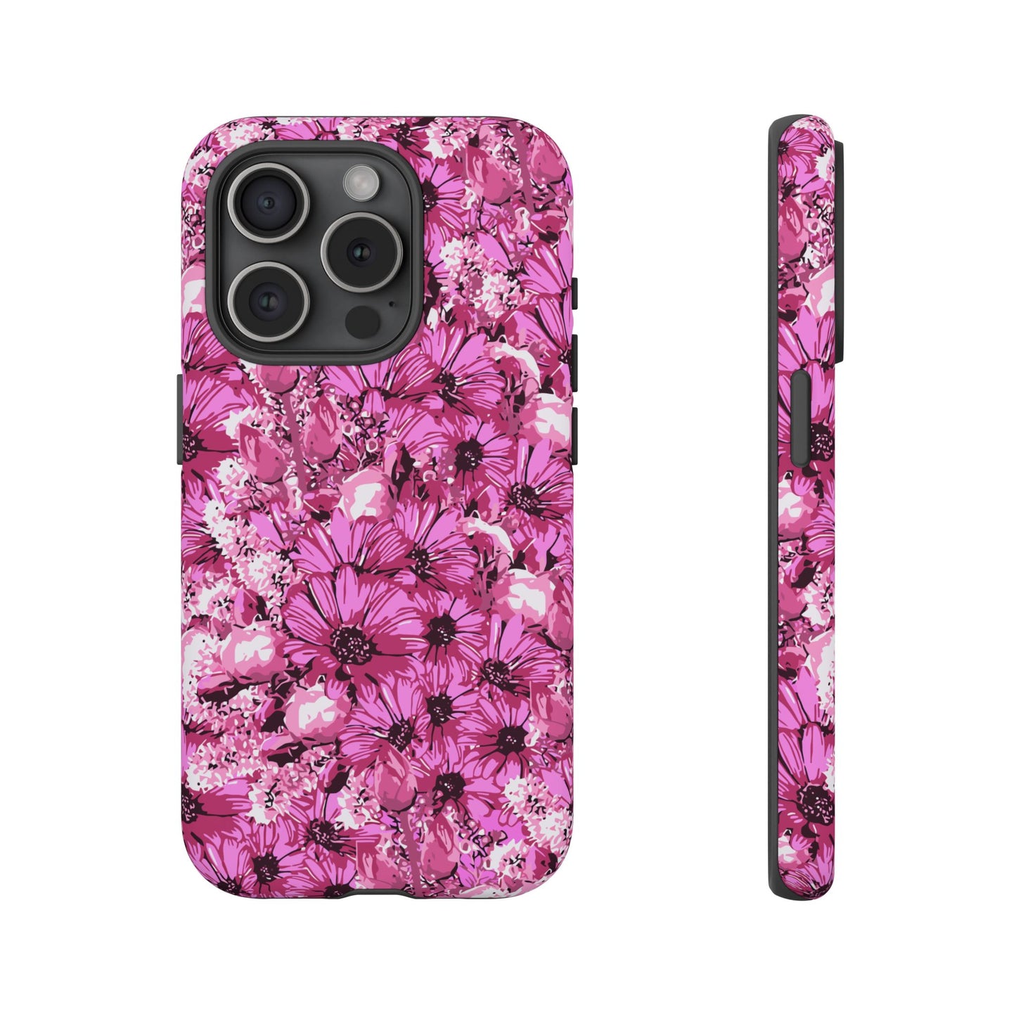 Pink Petal Garden Phone Case (iPhone/Google Pixel) | Phone Case, Pink Daisy Design