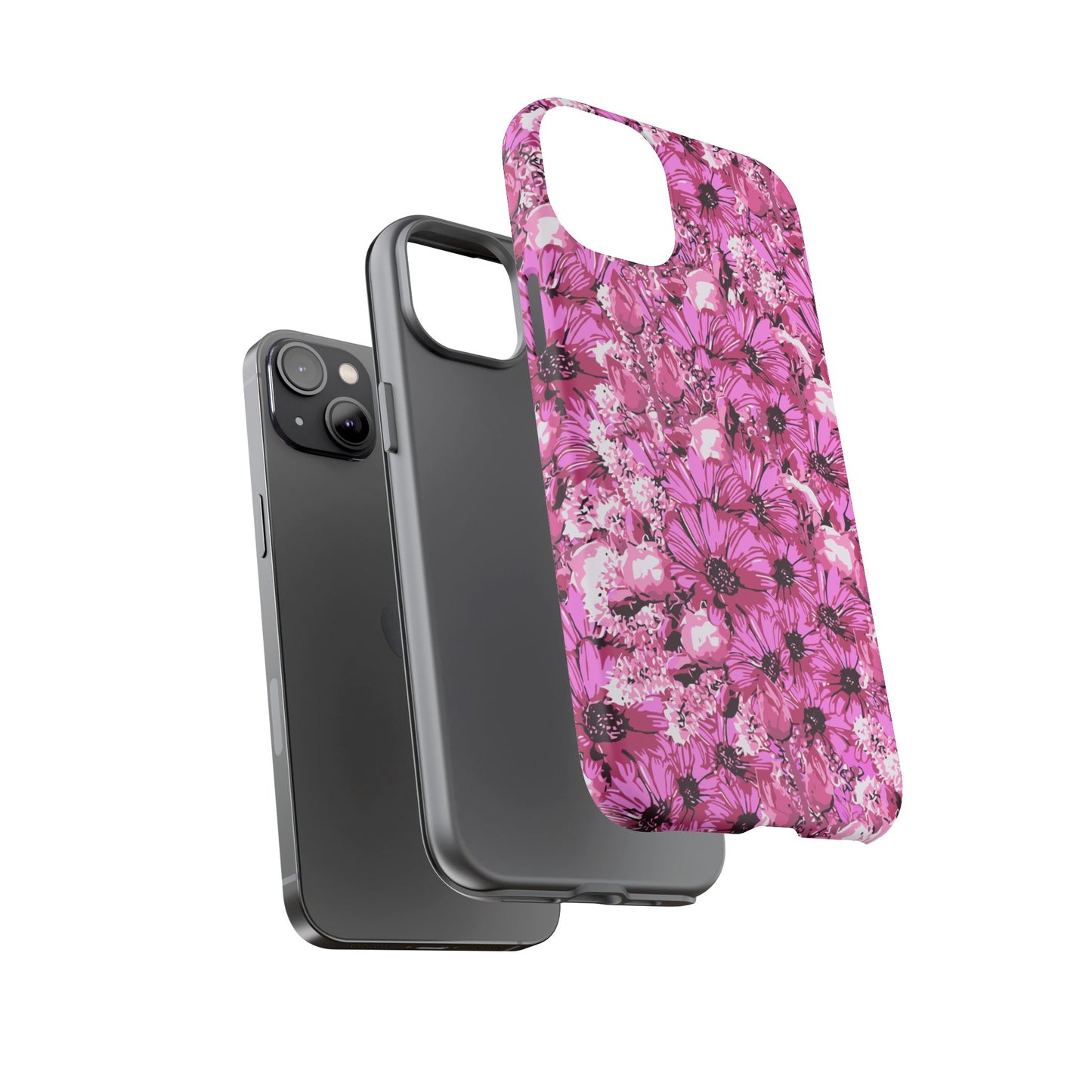 Pink Petal Garden Phone Case (iPhone/Google Pixel) | Phone Case, Pink Daisy Design