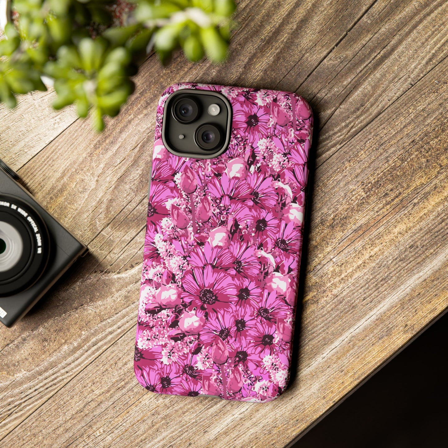 Pink Petal Garden Phone Case (iPhone/Google Pixel) | Phone Case, Pink Daisy Design