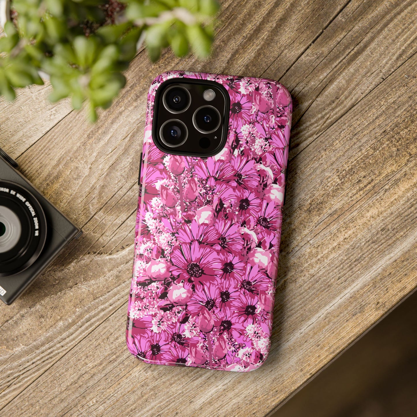 Pink Petal Garden Phone Case (iPhone/Google Pixel) | Phone Case, Pink Daisy Design