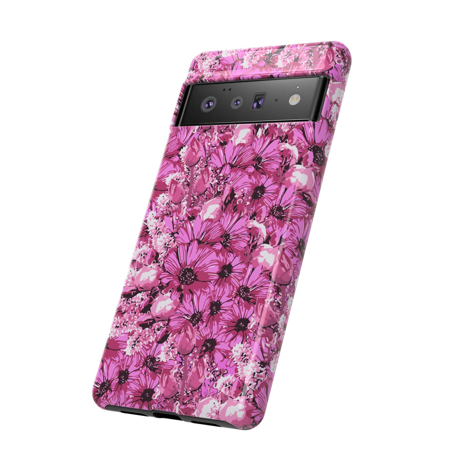 Pink Petal Garden Phone Case (iPhone/Google Pixel) | Phone Case, Pink Daisy Design