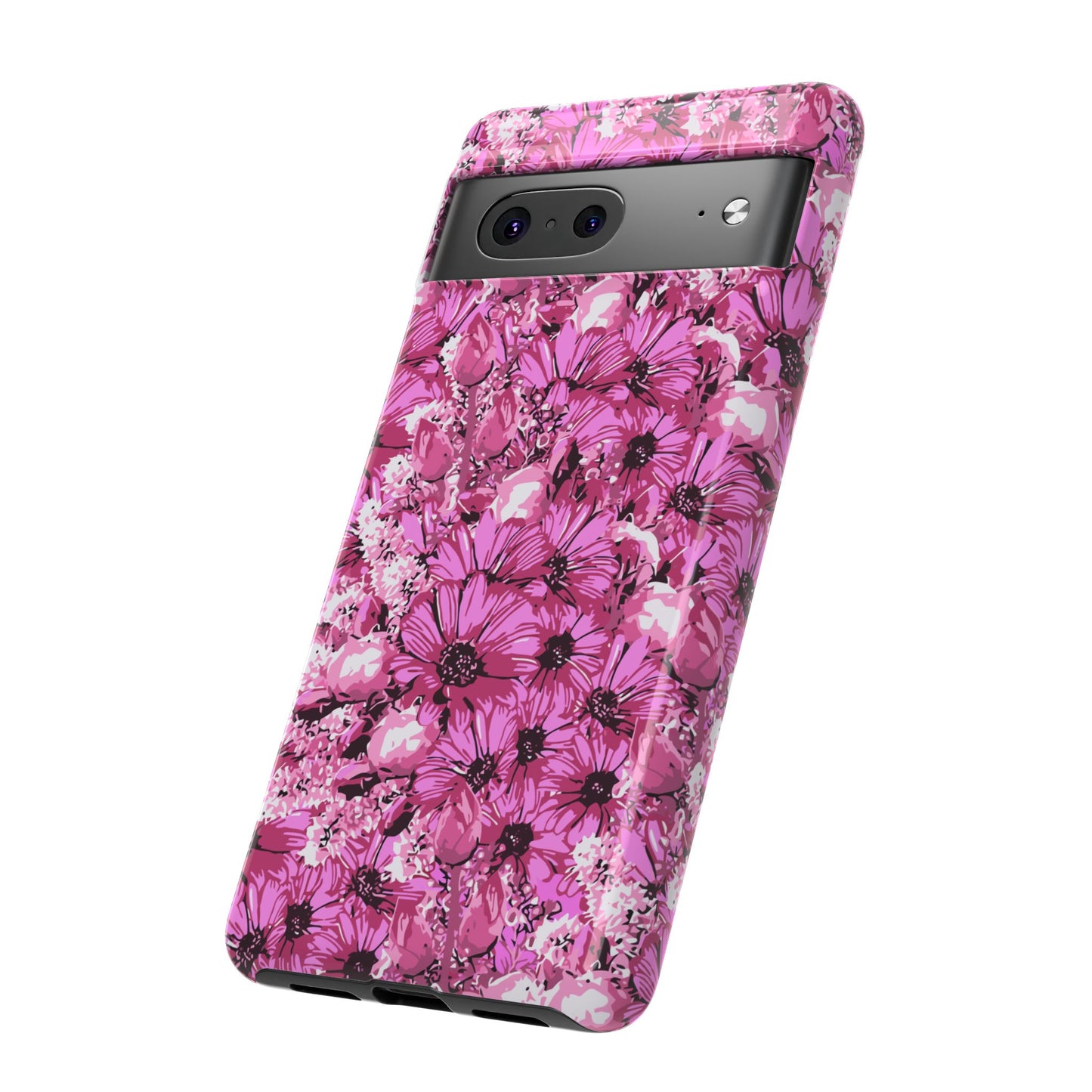 Pink Petal Garden Phone Case (iPhone/Google Pixel) | Phone Case, Pink Daisy Design