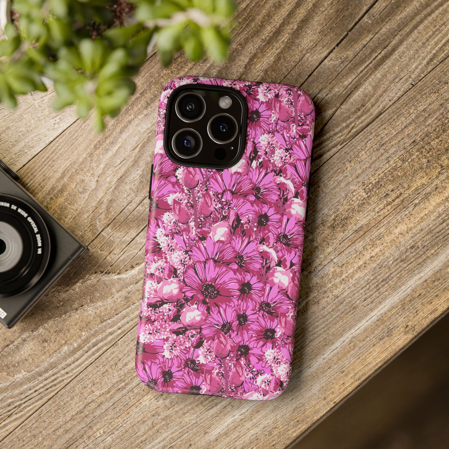 Pink Petal Garden Phone Case (iPhone/Google Pixel) | Phone Case, Pink Daisy Design