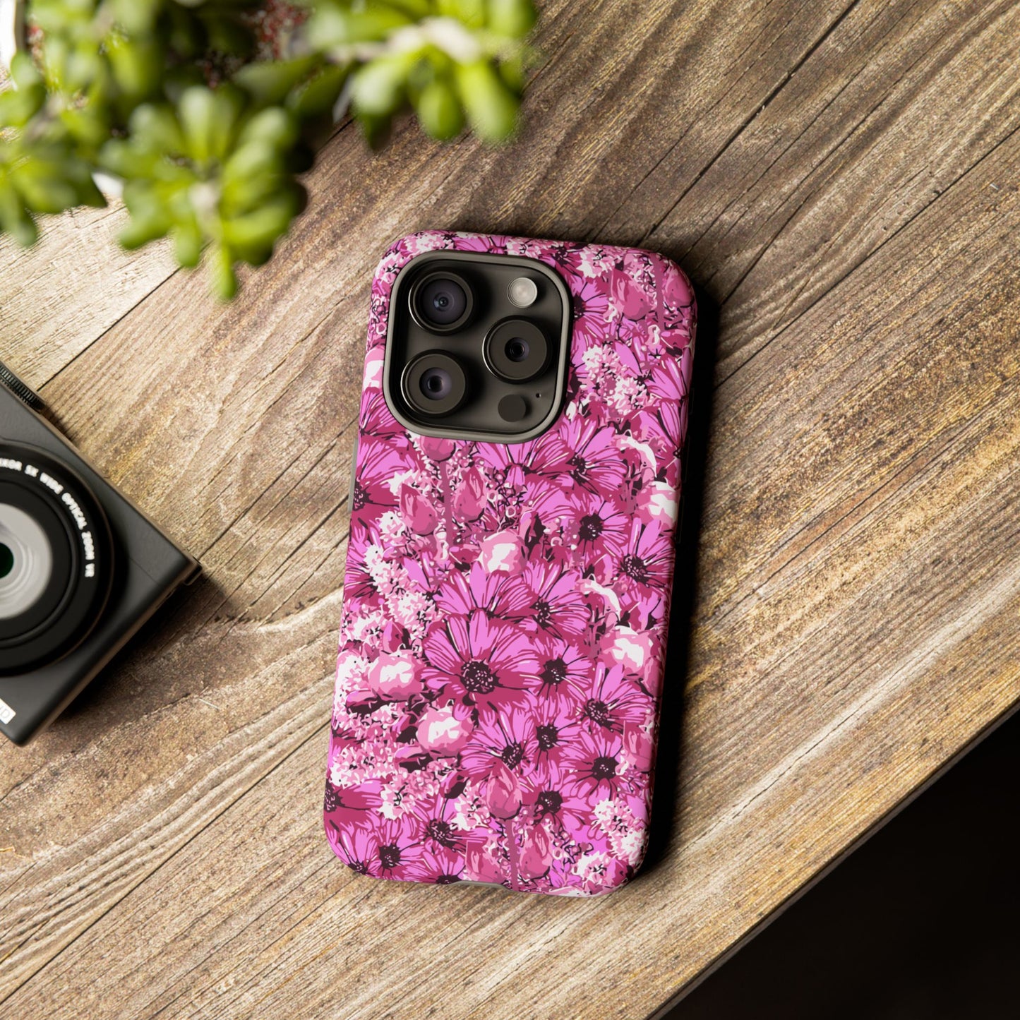 Pink Petal Garden Phone Case (iPhone/Google Pixel) | Phone Case, Pink Daisy Design