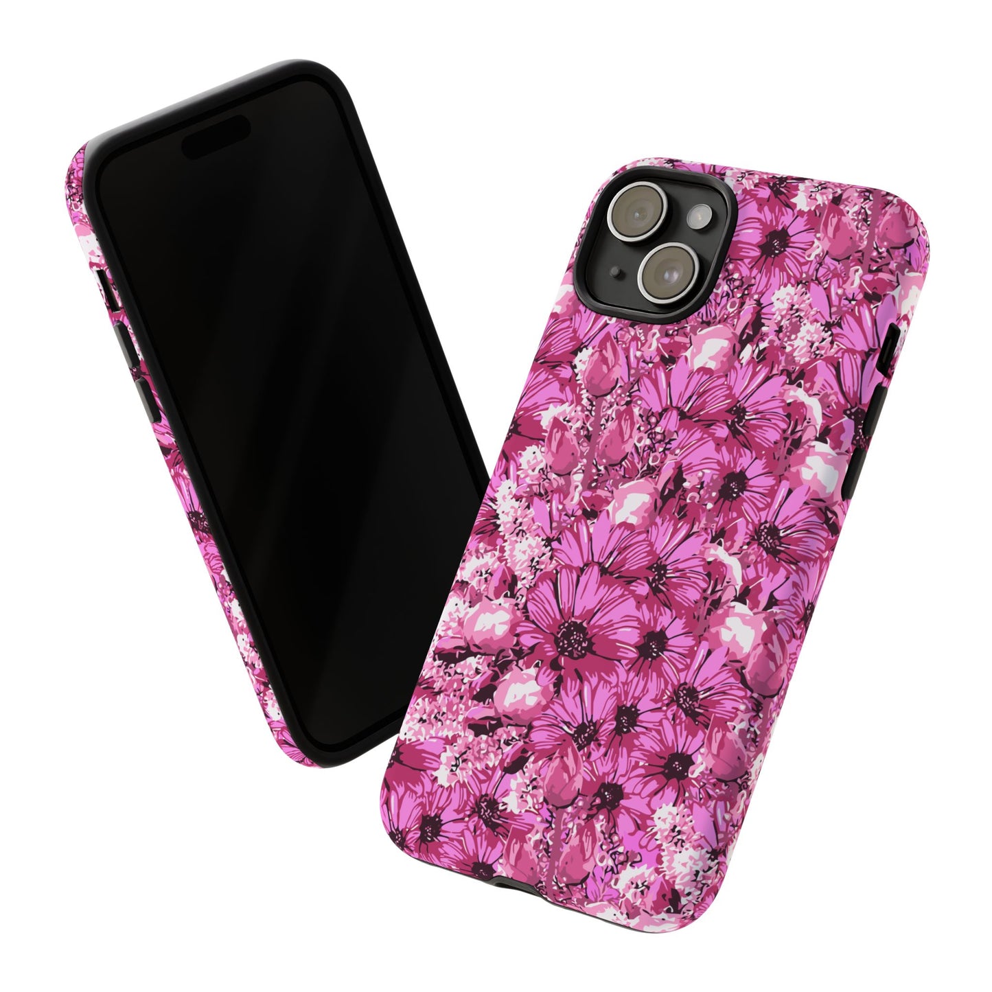 Pink Petal Garden Phone Case (iPhone/Google Pixel) | Phone Case, Pink Daisy Design