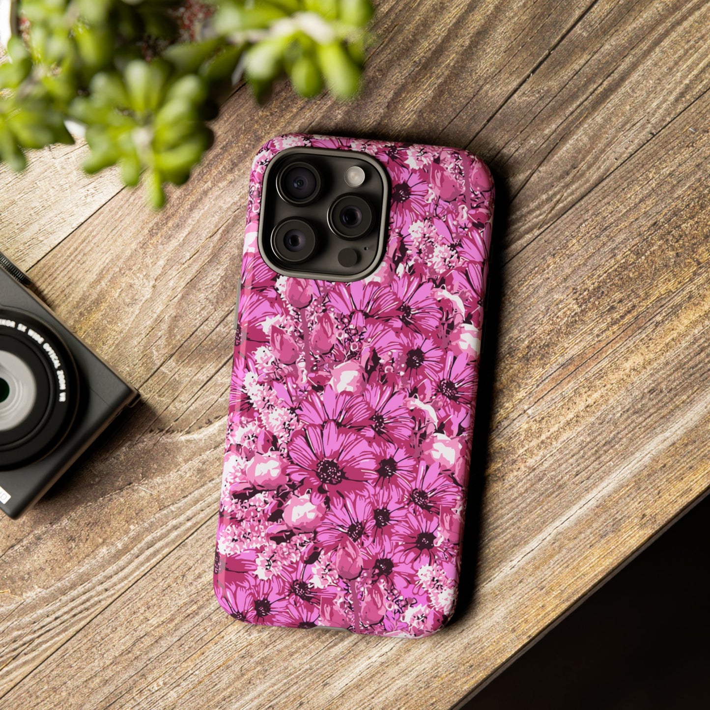 Pink Petal Garden Phone Case (iPhone/Google Pixel) | Phone Case, Pink Daisy Design