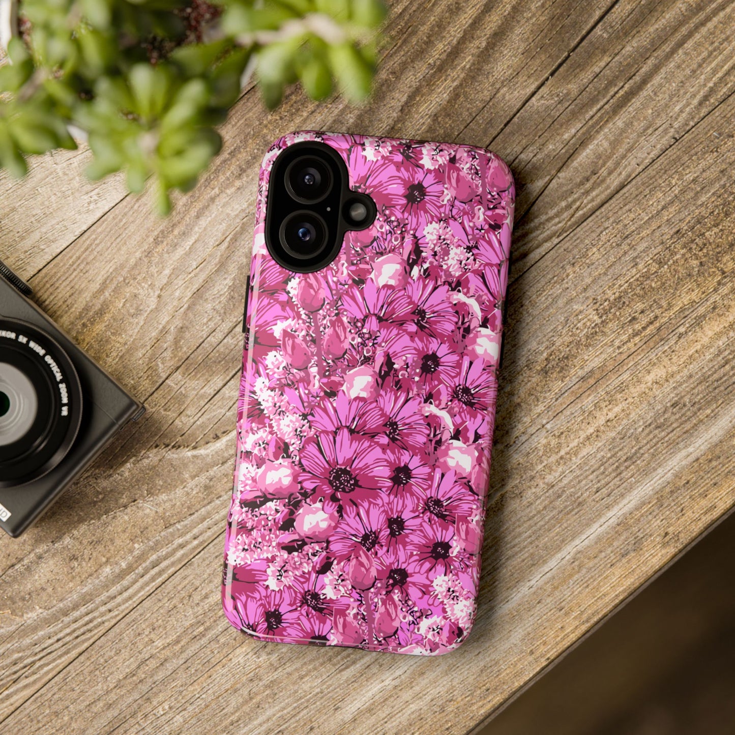Pink Petal Garden Phone Case (iPhone/Google Pixel) | Phone Case, Pink Daisy Design