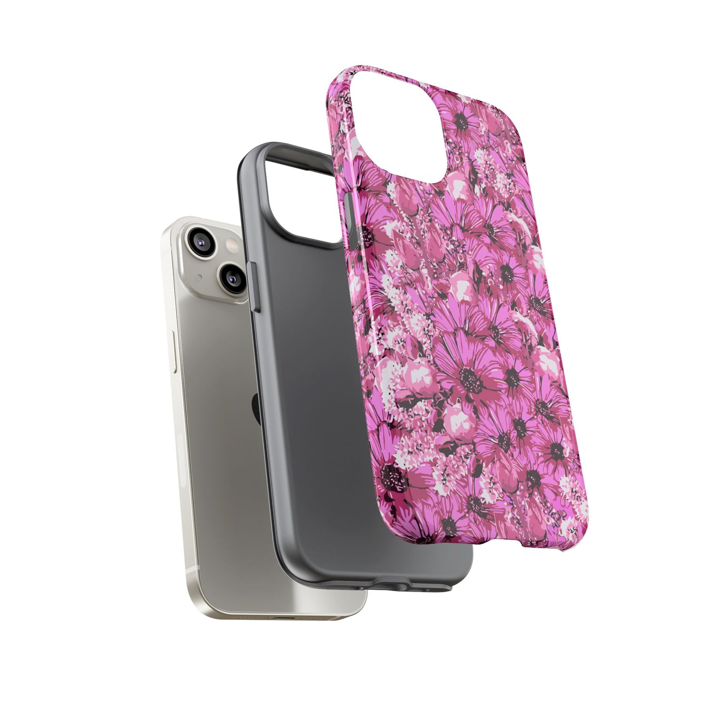 Pink Petal Garden Phone Case (iPhone/Google Pixel) | Phone Case, Pink Daisy Design