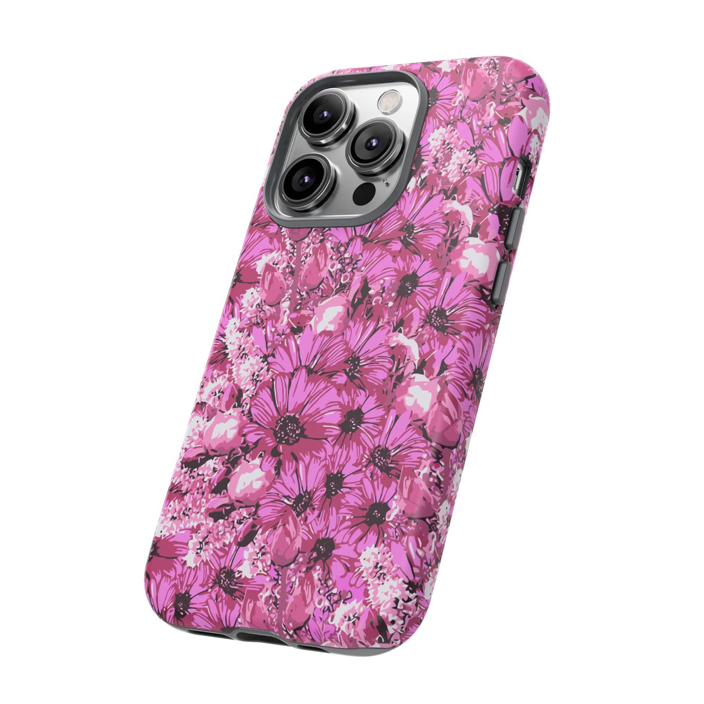 Pink Petal Garden Phone Case (iPhone/Google Pixel) | Phone Case, Pink Daisy Design