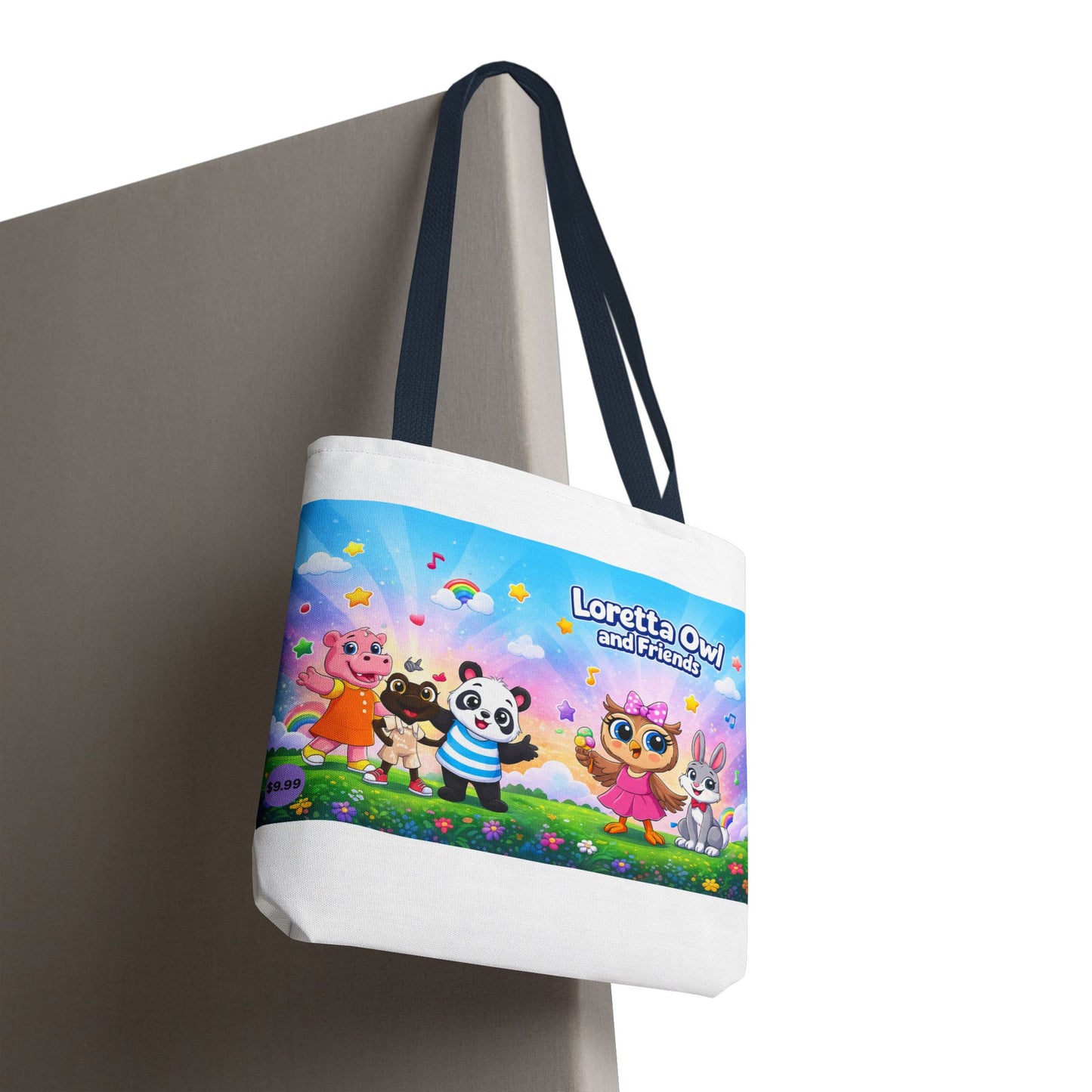 Loretta Owl and Friends Tote Bag | Cute Animal Characters, Colorful Kids Design