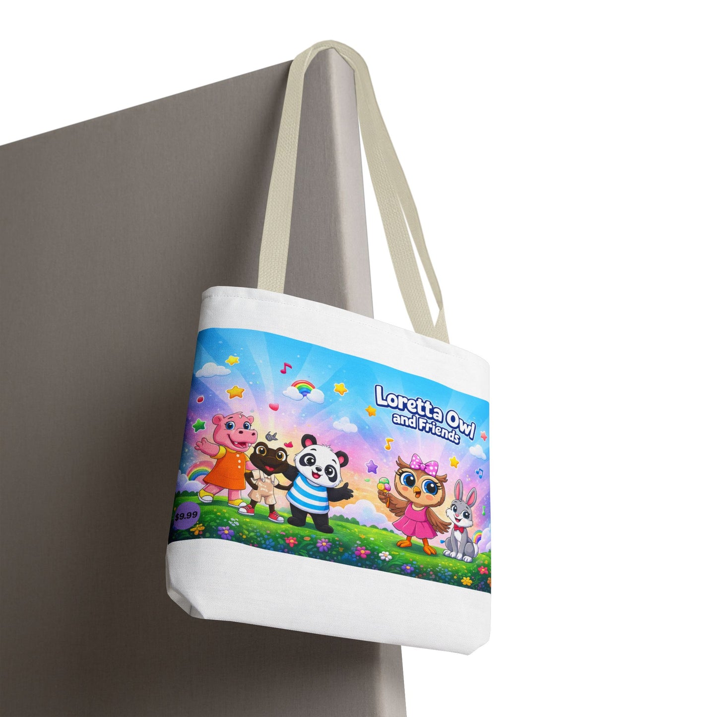 Loretta Owl and Friends Tote Bag | Cute Animal Characters, Colorful Kids Design