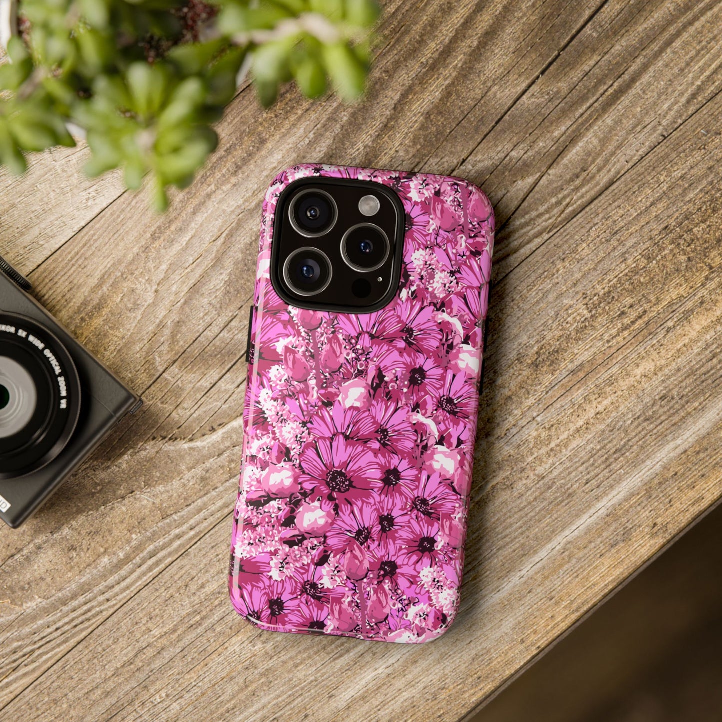 Pink Petal Garden Phone Case (iPhone/Google Pixel) | Phone Case, Pink Daisy Design