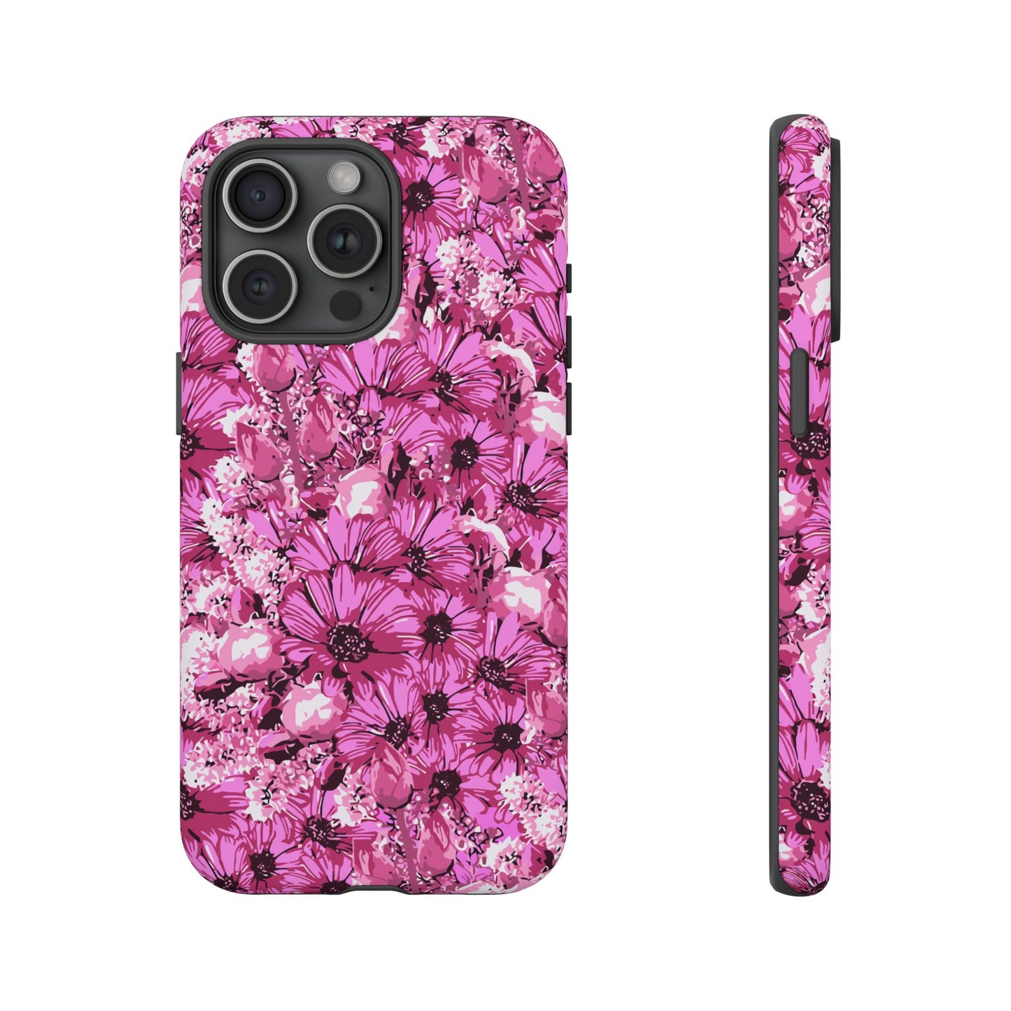 Pink Petal Garden Phone Case (iPhone/Google Pixel) | Phone Case, Pink Daisy Design