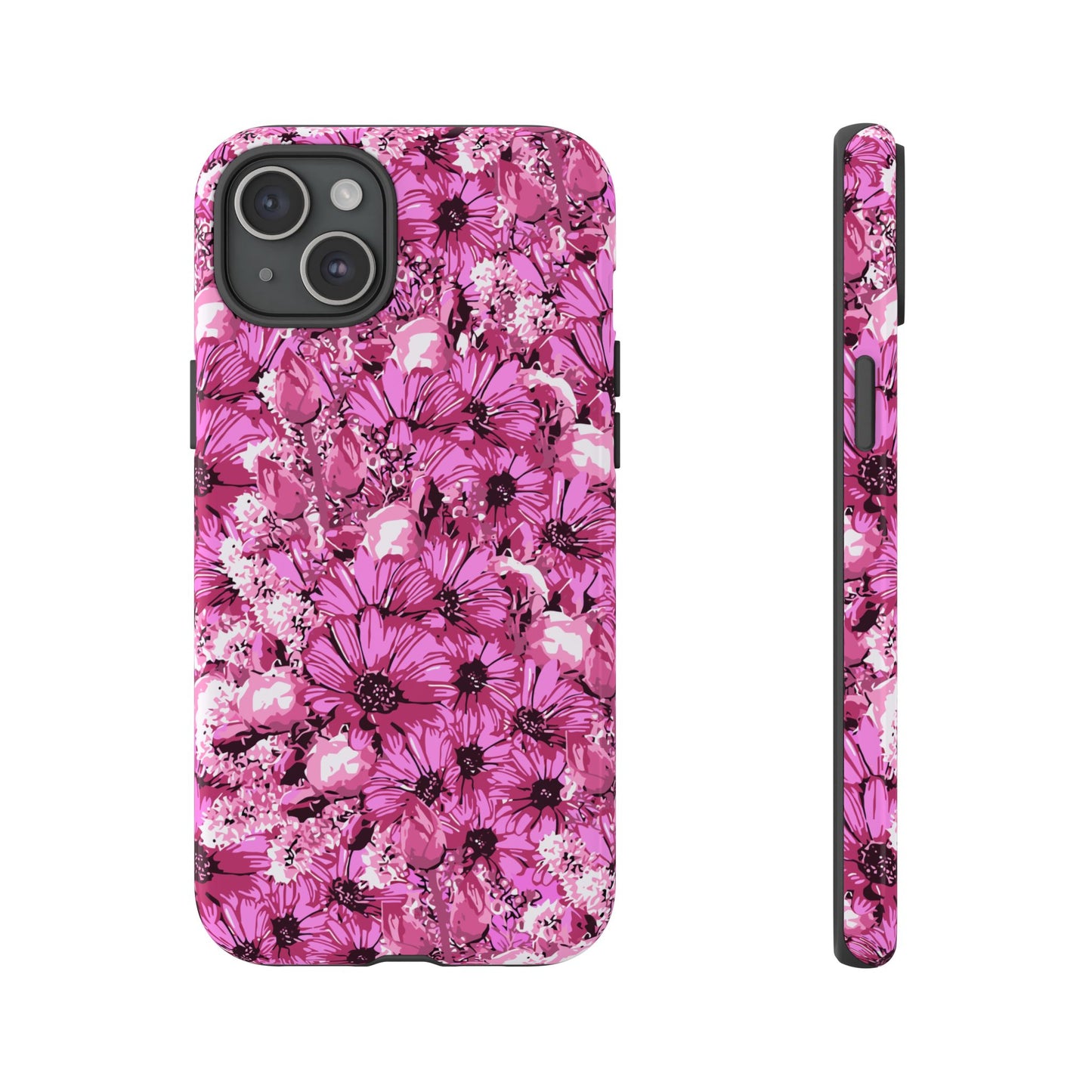 Pink Petal Garden Phone Case (iPhone/Google Pixel) | Phone Case, Pink Daisy Design