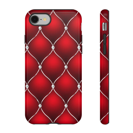 Red Quilted Jewel Pattern Phone Case (iPhone/Google Pixel)