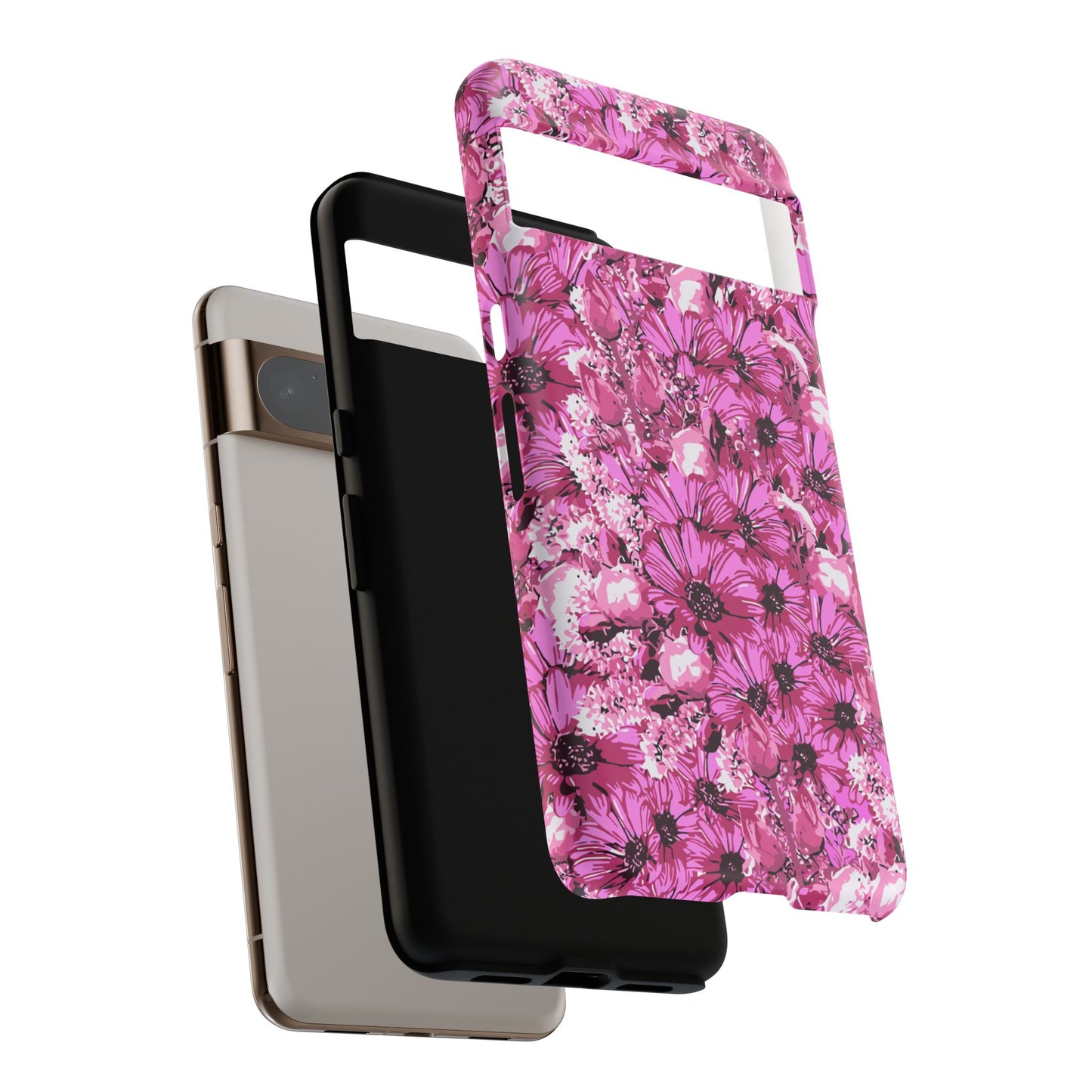 Pink Petal Garden Phone Case (iPhone/Google Pixel) | Phone Case, Pink Daisy Design