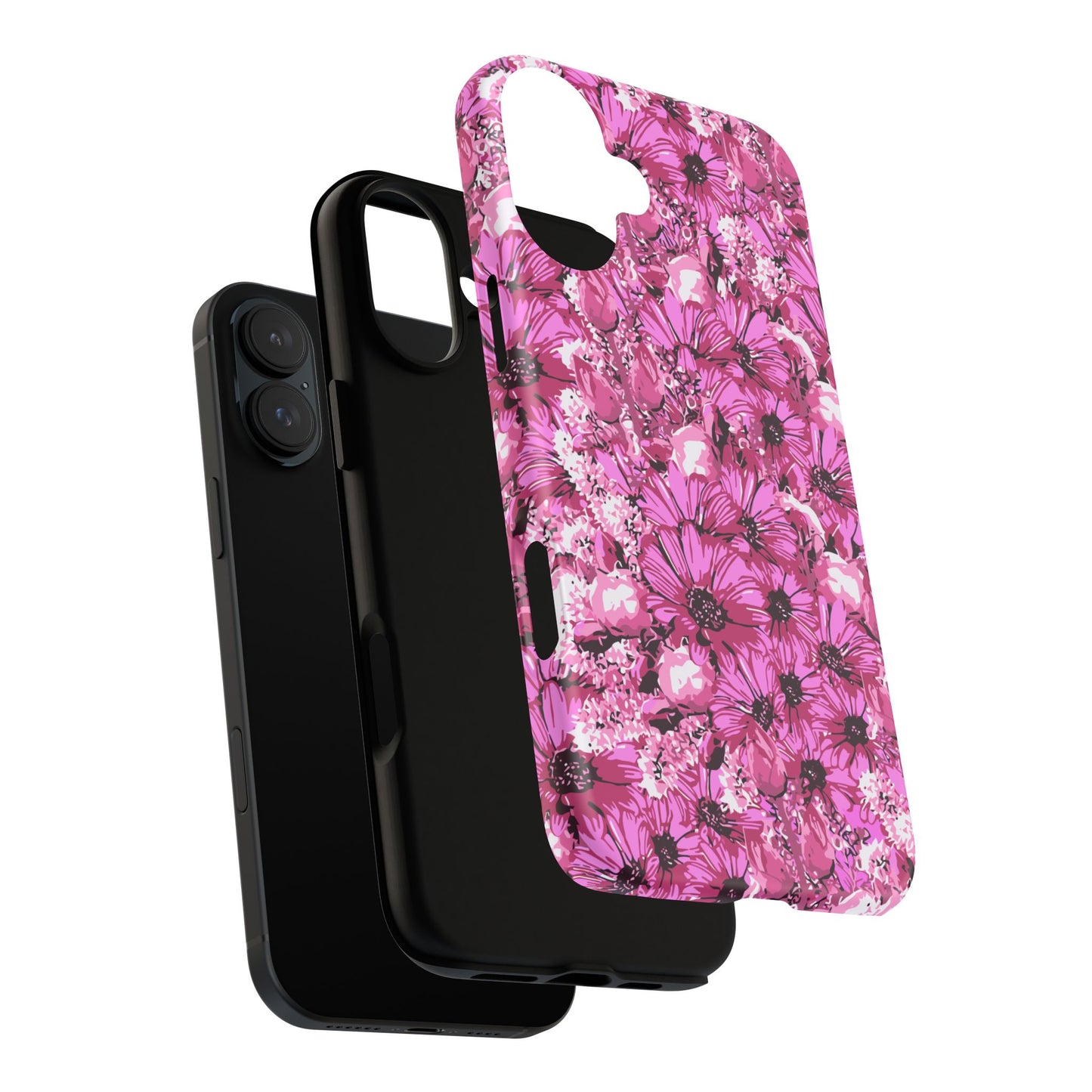 Pink Petal Garden Phone Case (iPhone/Google Pixel) | Phone Case, Pink Daisy Design