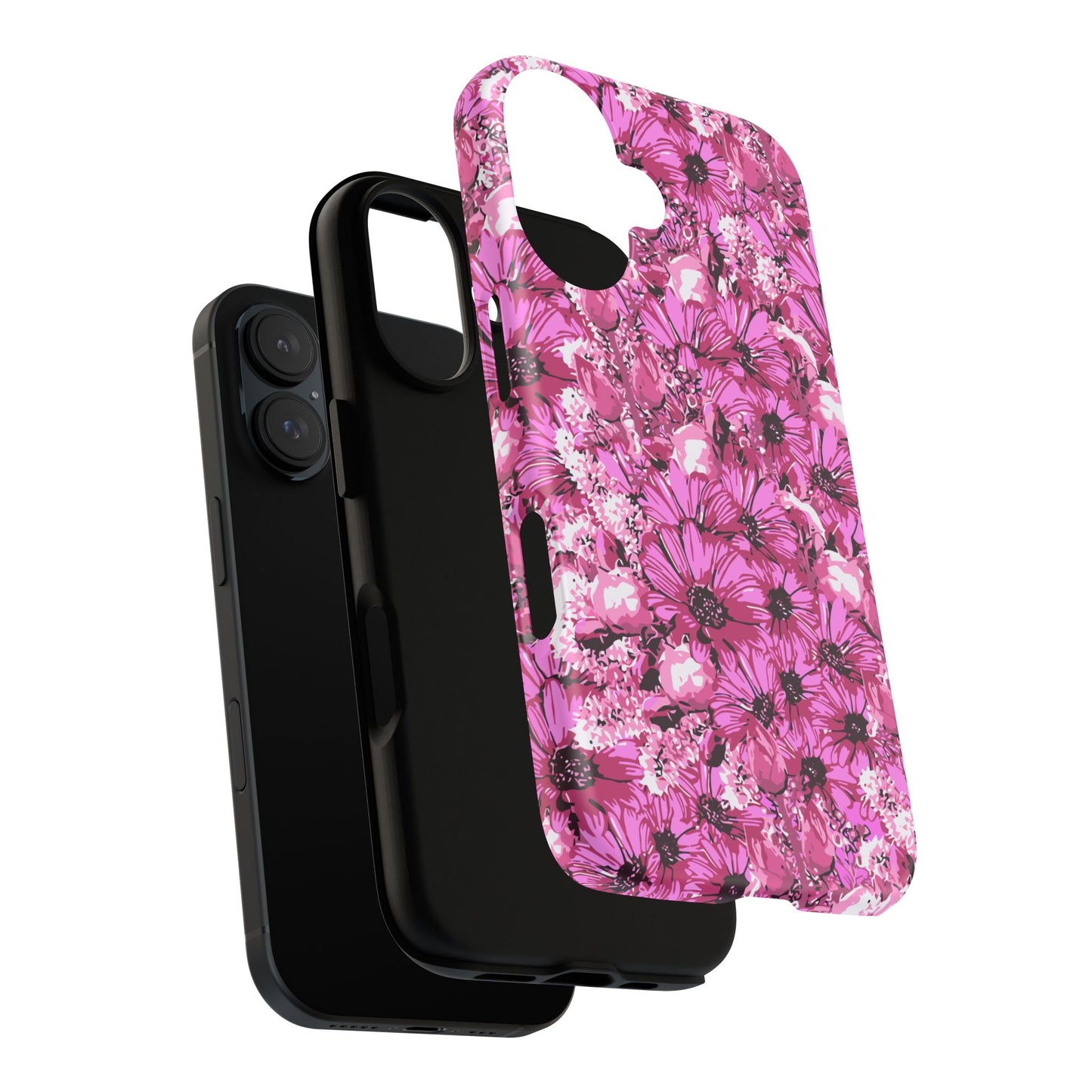 Pink Petal Garden Phone Case (iPhone/Google Pixel) | Phone Case, Pink Daisy Design