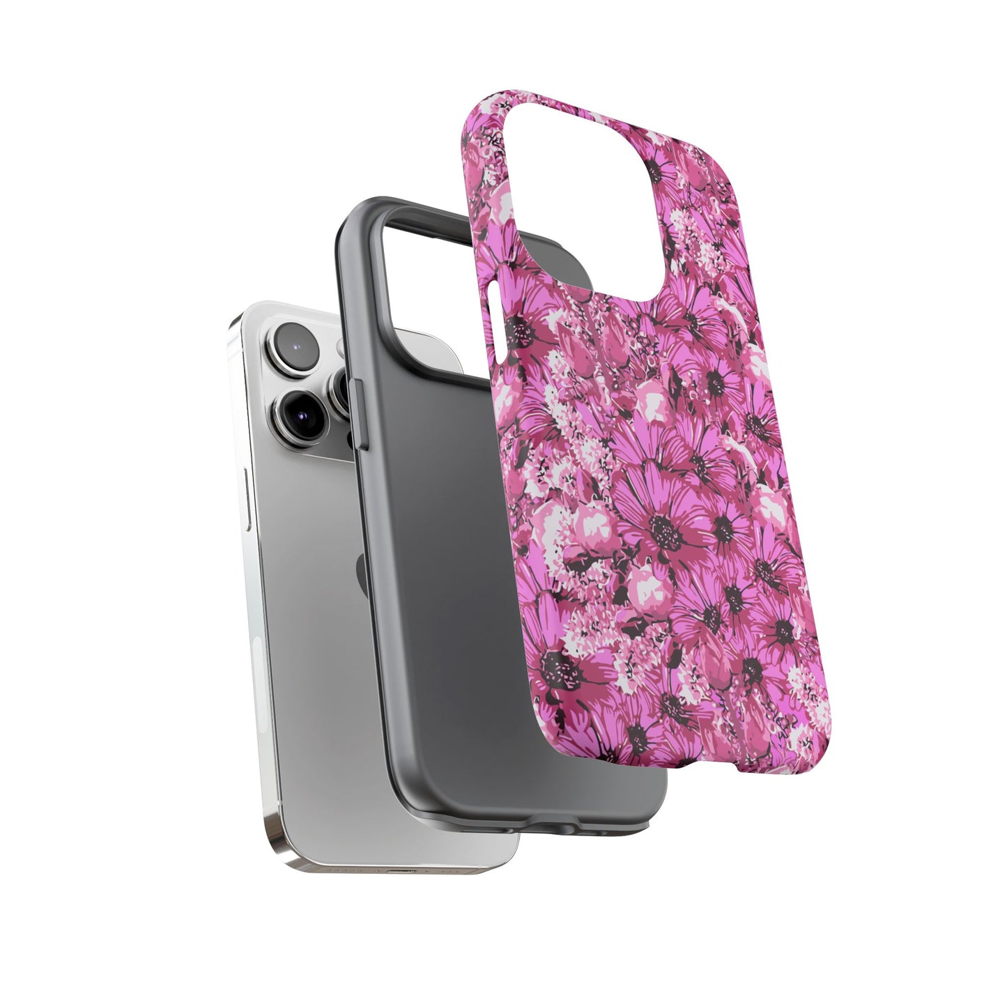 Pink Petal Garden Phone Case (iPhone/Google Pixel) | Phone Case, Pink Daisy Design