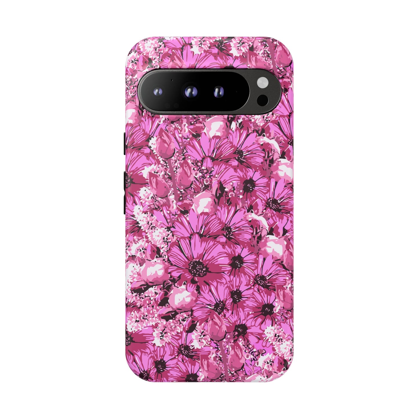 Pink Petal Garden Phone Case (iPhone/Google Pixel) | Phone Case, Pink Daisy Design