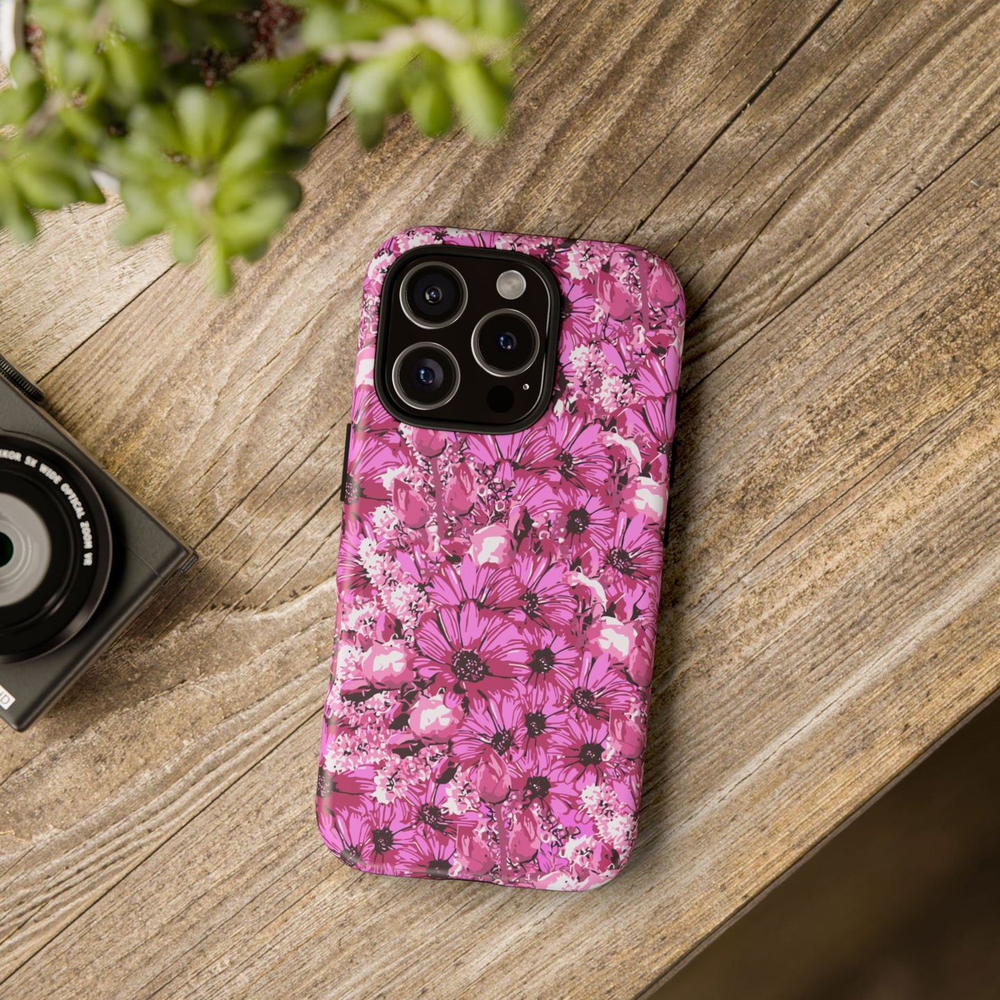 Pink Petal Garden Phone Case (iPhone/Google Pixel) | Phone Case, Pink Daisy Design