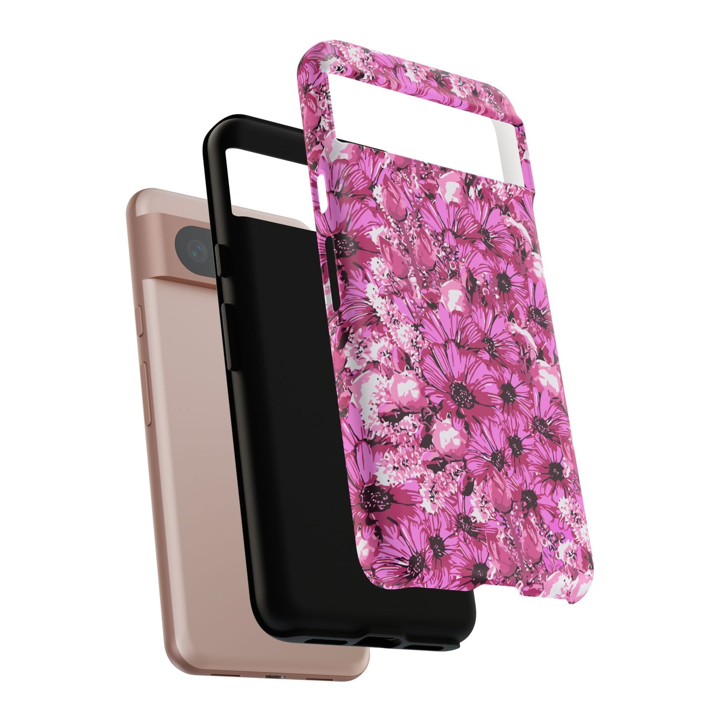 Pink Petal Garden Phone Case (iPhone/Google Pixel) | Phone Case, Pink Daisy Design