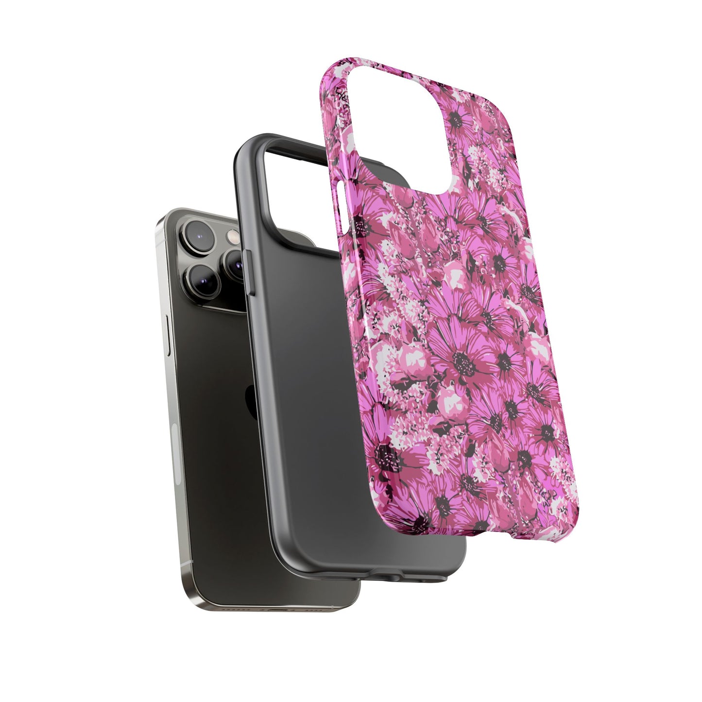 Pink Petal Garden Phone Case (iPhone/Google Pixel) | Phone Case, Pink Daisy Design