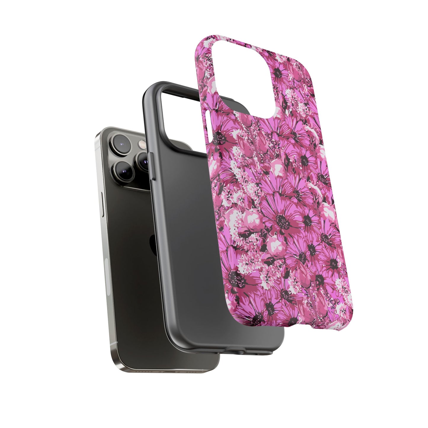 Pink Petal Garden Phone Case (iPhone/Google Pixel) | Phone Case, Pink Daisy Design