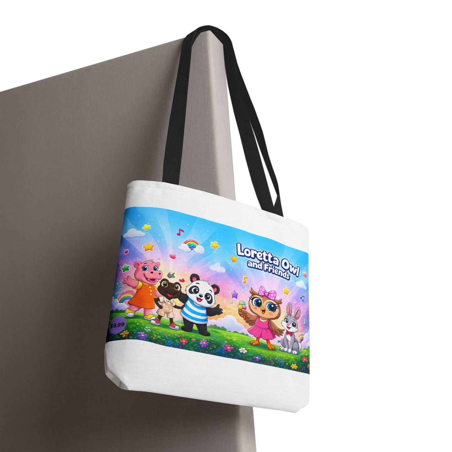 Loretta Owl and Friends Tote Bag | Cute Animal Characters, Colorful Kids Design