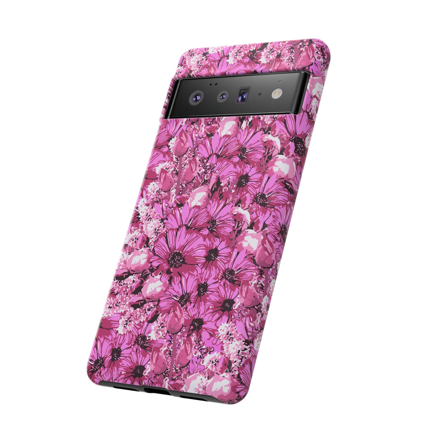 Pink Petal Garden Phone Case (iPhone/Google Pixel) | Phone Case, Pink Daisy Design
