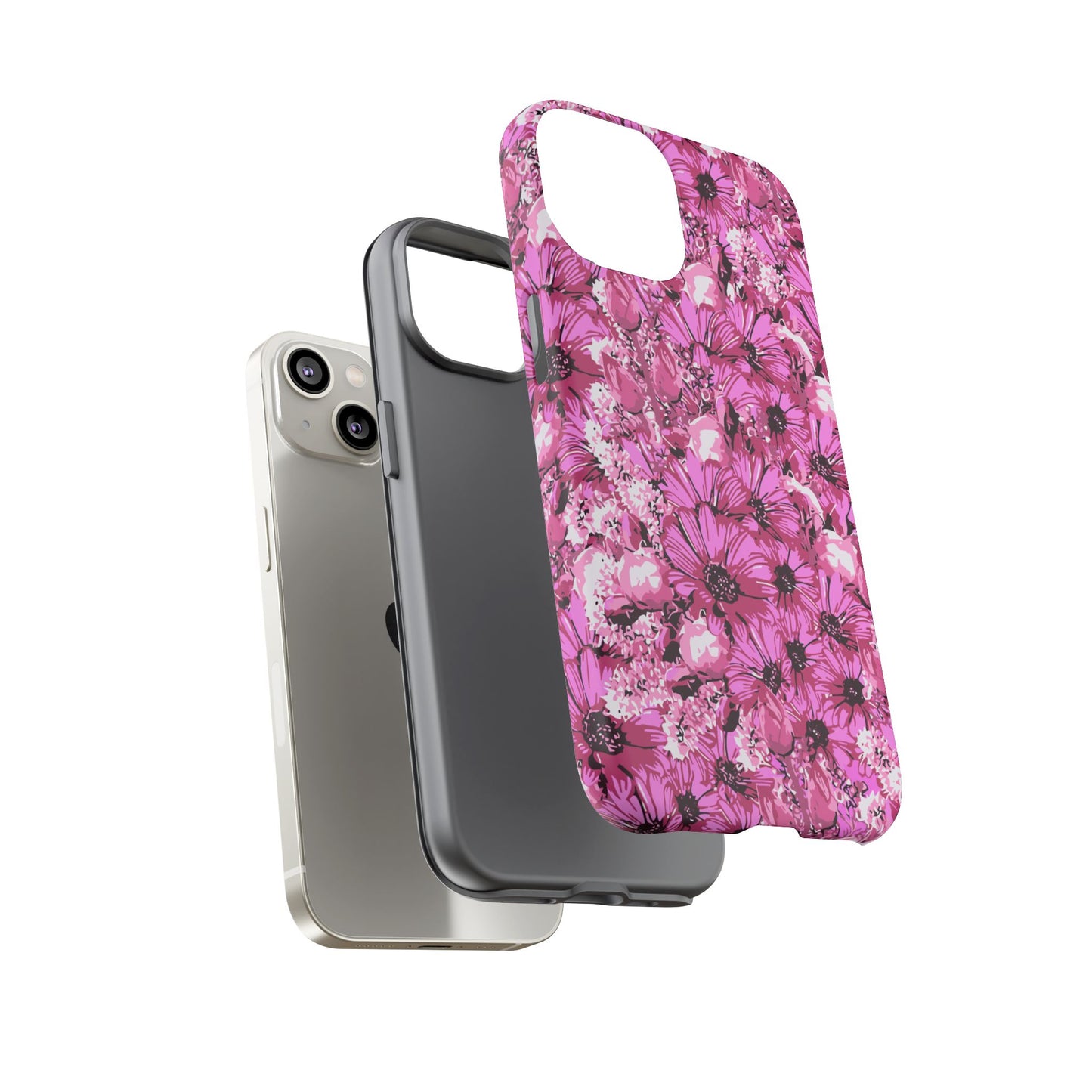 Pink Petal Garden Phone Case (iPhone/Google Pixel) | Phone Case, Pink Daisy Design