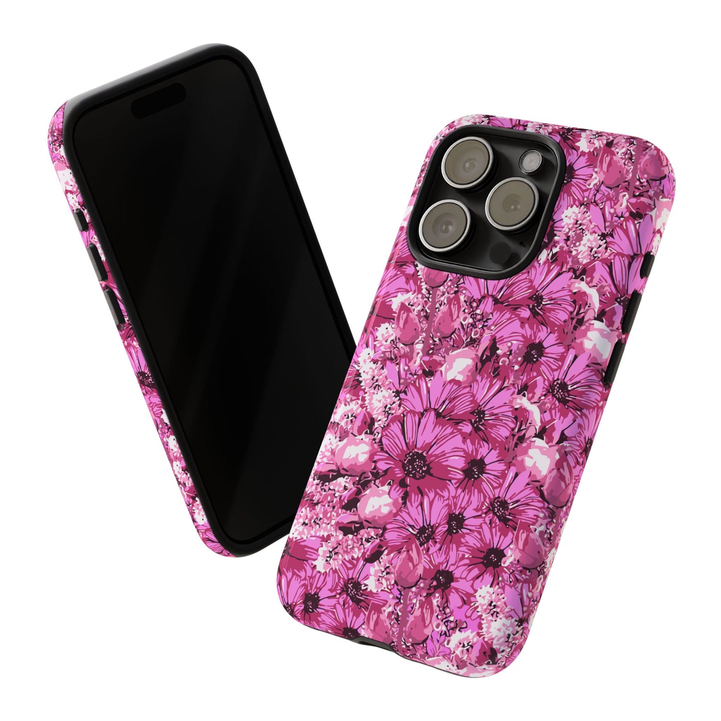 Pink Petal Garden Phone Case (iPhone/Google Pixel) | Phone Case, Pink Daisy Design