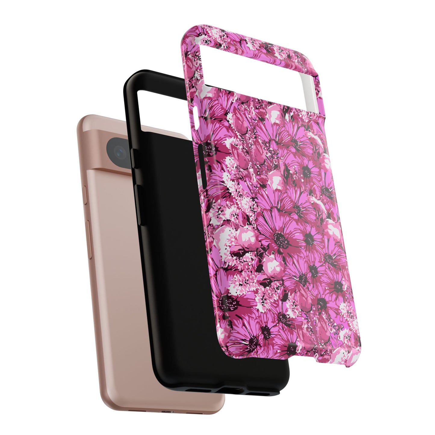 Pink Petal Garden Phone Case (iPhone/Google Pixel) | Phone Case, Pink Daisy Design