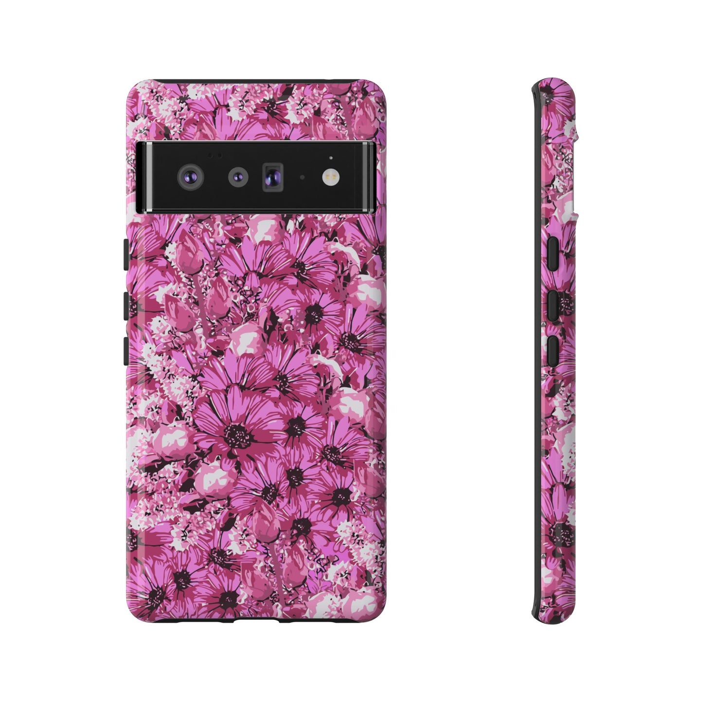 Pink Petal Garden Phone Case (iPhone/Google Pixel) | Phone Case, Pink Daisy Design