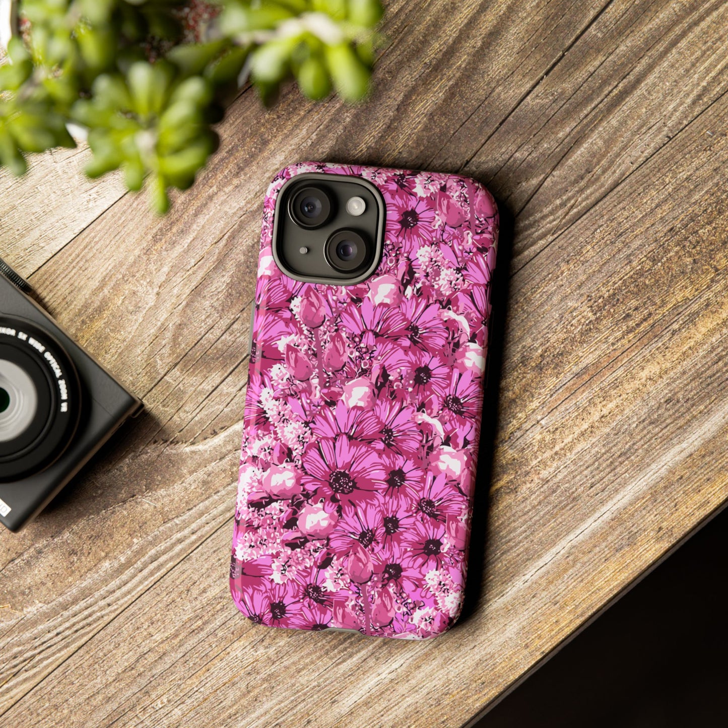 Pink Petal Garden Phone Case (iPhone/Google Pixel) | Phone Case, Pink Daisy Design