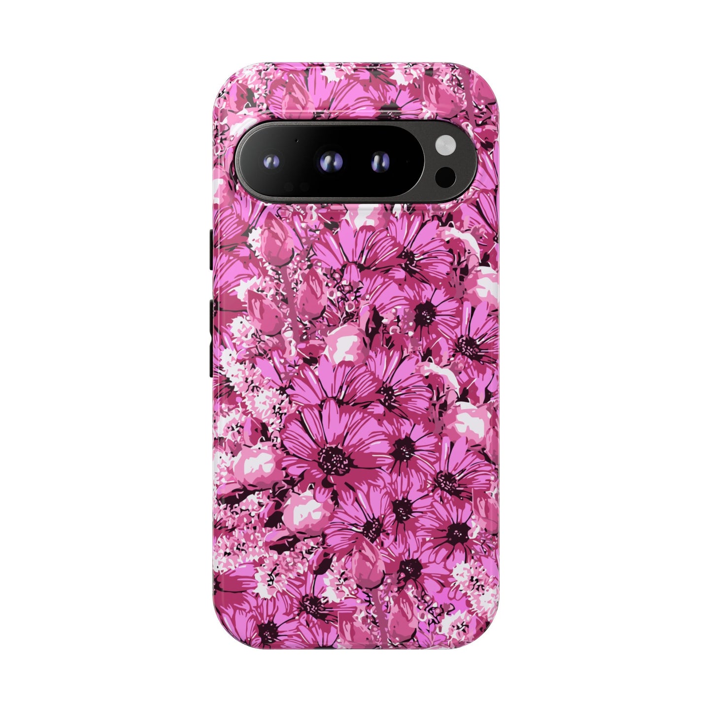 Pink Petal Garden Phone Case (iPhone/Google Pixel) | Phone Case, Pink Daisy Design