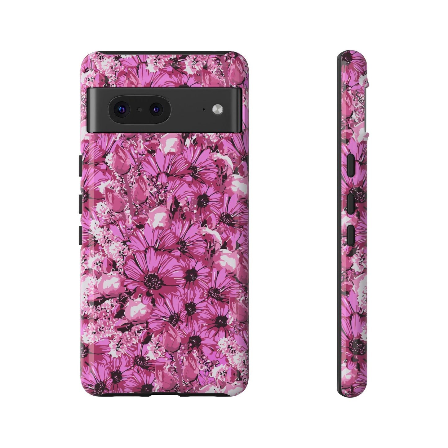 Pink Petal Garden Phone Case (iPhone/Google Pixel) | Phone Case, Pink Daisy Design