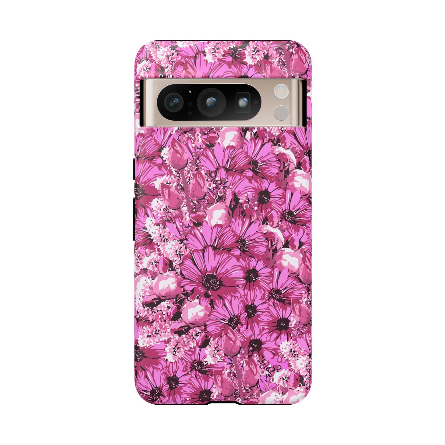 Pink Petal Garden Phone Case (iPhone/Google Pixel) | Phone Case, Pink Daisy Design