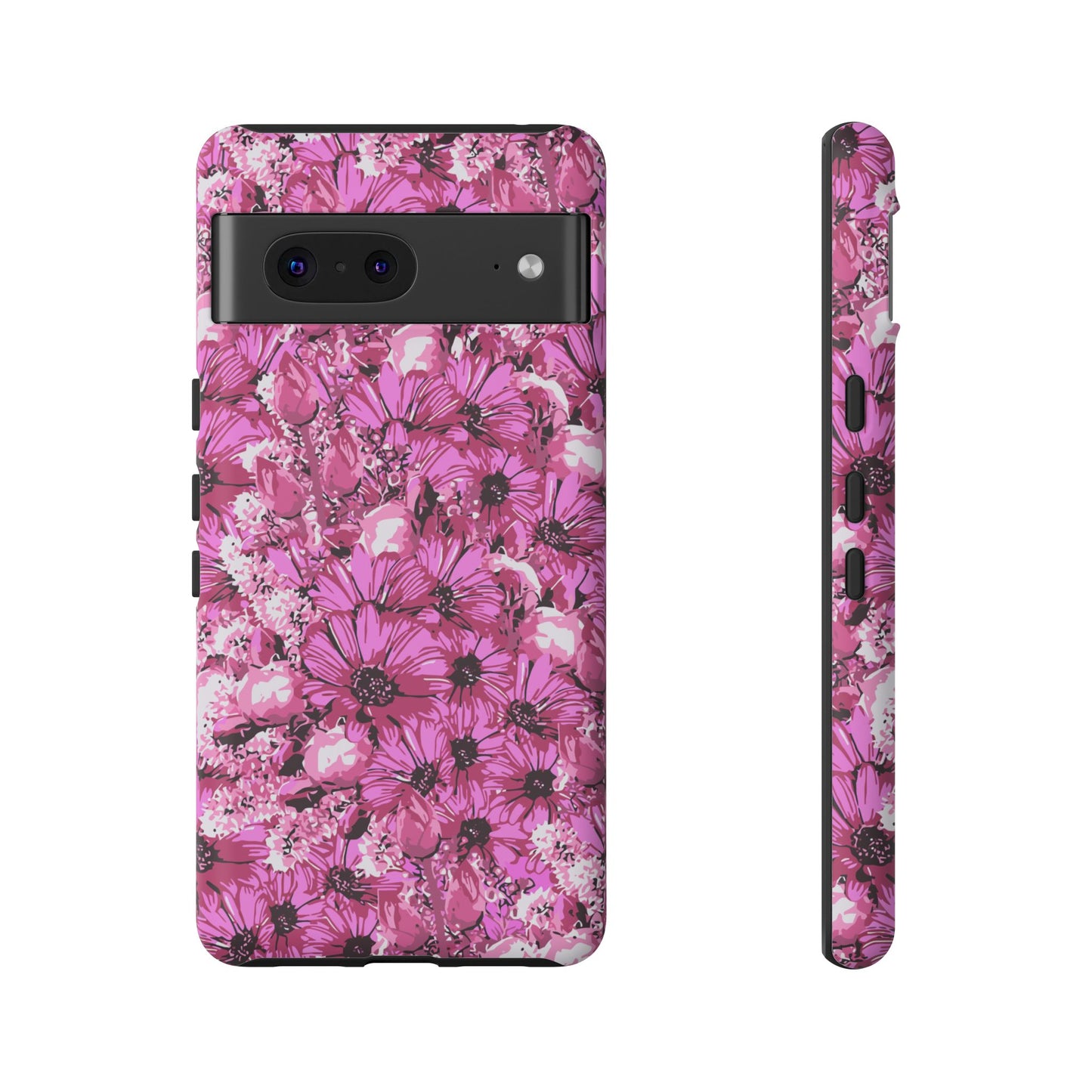 Pink Petal Garden Phone Case (iPhone/Google Pixel) | Phone Case, Pink Daisy Design